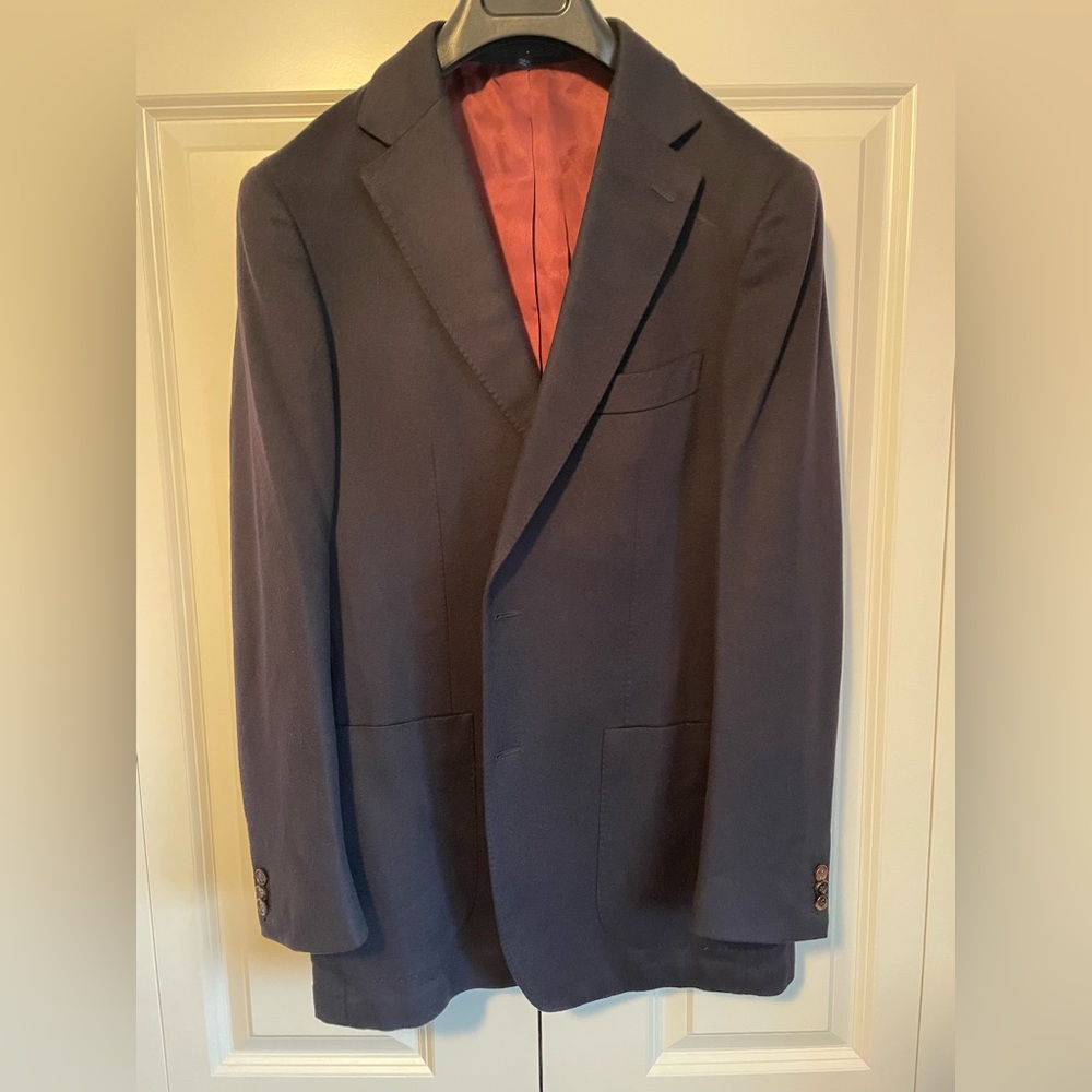 SuitSupply 100% Pure Cashmere Havana Navy Jacket 42